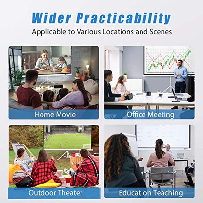 Projector Screen with Stand 108-INCH Indoor Outdoor 4:3 1.2 Gain PVC Movie Projection Screen 4K 8K 3D Ultra HD HDR Wrinkle-Free Design for Home Theater Movie Theatre Cinema Office Game