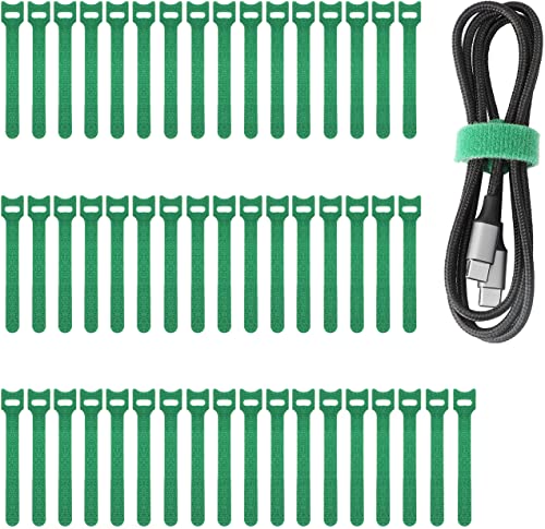 50pcs Reusable Fastening Adjustable Cable Ties Wire Management (6 Inch, Green) - color: Green, size: 6 Inch