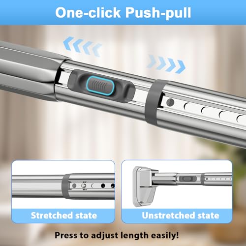 Extra Long Tension Curtain Rod, Silver, 41-103 Inch (4-8.6ft), Tension Rod - color: Silver, size: 41-103inch
