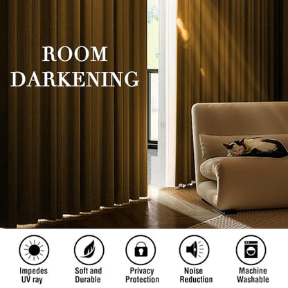H.VERSAILTEX Luxury Velvet Curtains for Bedroom, 63 Inch, Mustard Yellow - color: Mustard, size: 52"W x 63"L (Pack of 2)