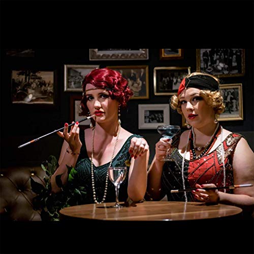 4E's Novelty 2 Long Cigarette Holders & 2 Fake Puff Cigarettes with Smoke for Halloween Accessories for Women Costumes Gatsby Roaring 1920s Flapper Costume Photo Prop Cigarettes