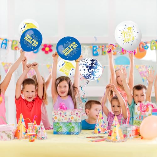Blue Gold Graduation Balloons 20PCS, 12 Inch Latex Balloons for Class of 2026 Party Party Decorations Supplies - style: Blue Gold Balloons