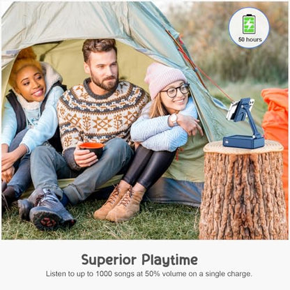 TechGlow Gifts for Men Women Foldable Cellphone Stand with Bluetooth Speaker and Charging Funtion Birthday Gift Idea for Mom Dad Cool Gadget Tech Gifts-Blue - color: Blue