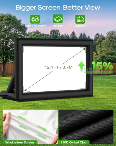 3-in-1 16FT Inflatable Projector Screen - Outdoor Movie Screen, Dart Board and Football Target with 180W Blower, Front/Rear Screen for Celebration & Outside Movie Night - size: 16FT