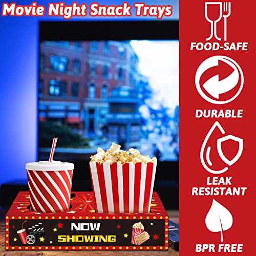 OBUSATT 32Pcs Movie Night Snack Trays Hold Popcorn Candy Food Drink, Movie Theater Popcorn Holder Disposable Movie Boxes Supplies for Kid's Birthday Party Concession Stand Carpet Family - style: Movie Night