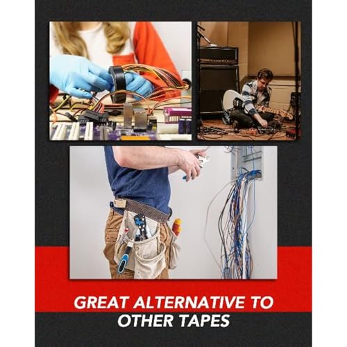 TapePlus Gaffer Tape Roll - Waterproof Adhesive Film - Electrical Cable Management & Floor Marking - Non-Reflective Vinyl Floor Tape - Residue-Free Removal - 2 in x 40 yd, Black, 6-Pack
