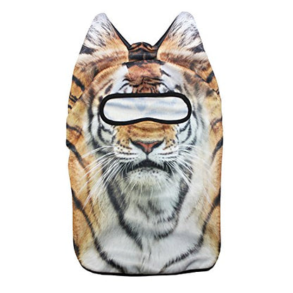 WTACTFUL 3D Animal Ears Balaclava, Breathable Face Mask for Halloween | Stand-Up Ears, Windproof Dustproof, Quick-Dry, No Fade Print, Soft, for Music Festivals Raves Ski Snowboard Moto Party - color: Tiger Meb-14