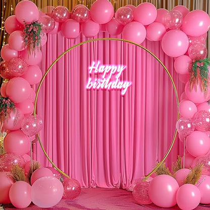 Hot Pink Backdrop Curtains 16 x 10 ft for Photo Background Wrinkle-Free - color: Hot Pink, size: W4' x H10'(4 panels)