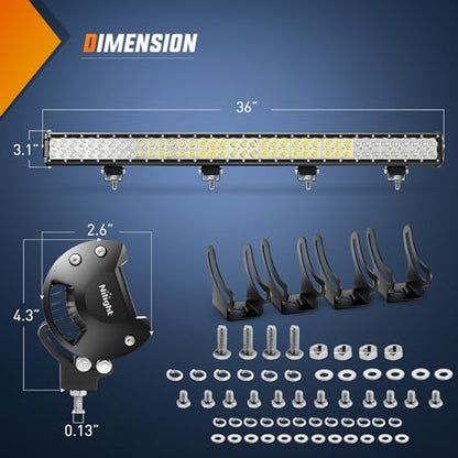 Nilight - 60010C-A 36 Inch 234W Led Light Bar Combo 24V 12V For Truck SUV Van Camper Wagon Car Pickup Off-road Driving Work Light,2 Years Warranty - size: 36Inch 234W Light Bar