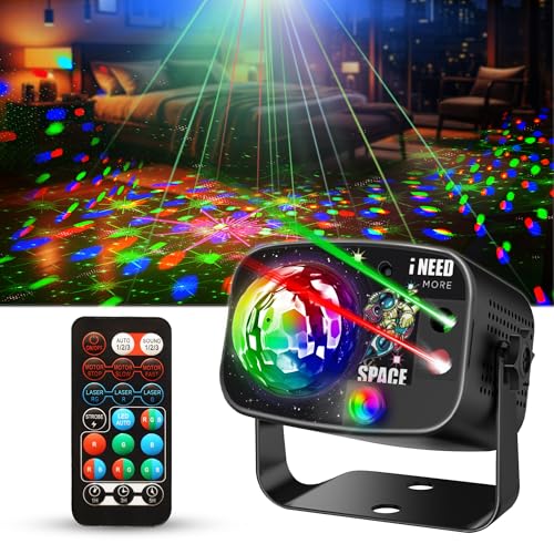 Stage Lights,Sound Activated Disco Ball Light,Strobe Party Lights with Remote DJ Lighting Indoor for Halloween Birthday Karaoke Bar Music Parties Wedding Christmas Home Decorations