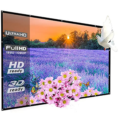180 Inch Outdoor Projector Screen 16:9 Folding Portable Movie Screen | HD Home Theater, Large Size, Thick Canvas Movie Projection Screen for Camping/Office/Party/Double Sided Projection - size: 180 Inch