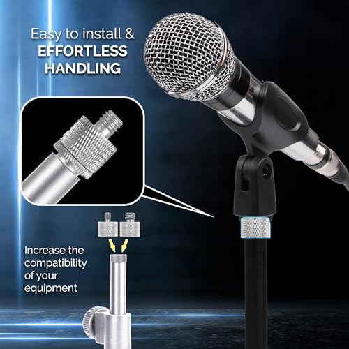 IXTECH Mic Stand Adapter Set - 8 Piece Metal Tripod Adapter Kit - 5/8 Female to 3/8 Male & 1/4 Female to 5/8 Male - ADP02A Silver - color: 10 ADAPTER