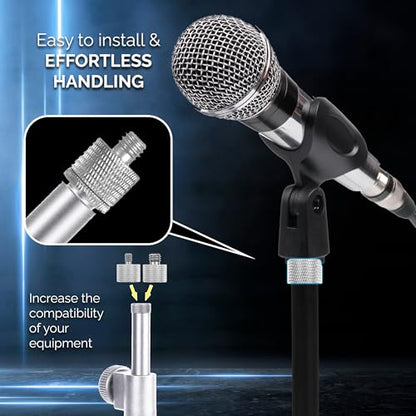 IXTECH Mic Stand Adapter Set - 8 Piece Metal Tripod Adapter Kit - 5/8 Female to 3/8 Male & 1/4 Female to 5/8 Male - ADP02A Silver - color: 10 ADAPTER