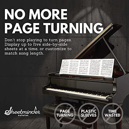 Soloist (5-Pack) - Printed Sheet Music Organizer/No Page Turning, Windproof on Music Stand, No Plastic Sleeves, Easily Mark Fingering/Perfect for Students, Teachers, Bands, Performers