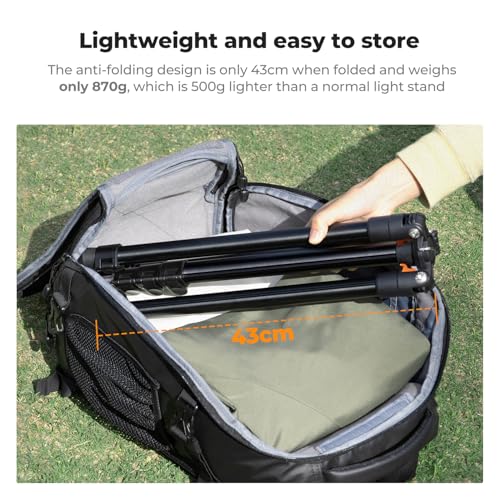 K&F CONCEPT Extendable Photography Stand, 6.5ft Aluminum Tripod, 2-Pack | Reversible Portable Studio Lighting Tripod for Strobe Light/Webcams/Cameras with Bag(1-Pack), TL06