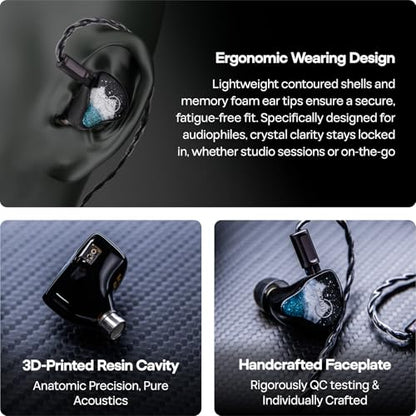 Linsoul ZiiGaat Horizon 1DD+2BA+2 Planar HiFi Wired Earbuds in Ear Monitor