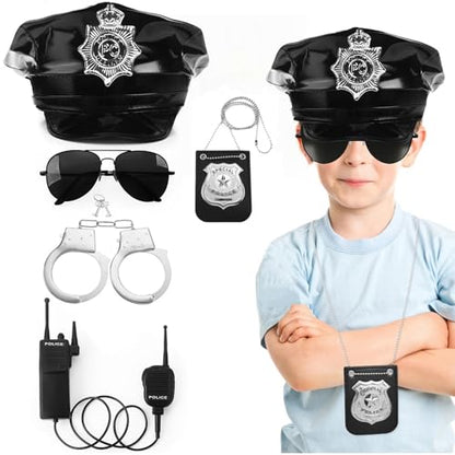 Police Costume Accessories, Adjustable Cop Hat for Adult Woman Police Officer Theater Dress Up, Theme Party, Halloween costume Accessories