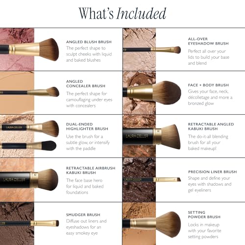 LAURA GELLER The Brush Vault - Makeup Brush Collection- 10 Count - style: 03 Full Face Brush Set 10pc (Holiday)