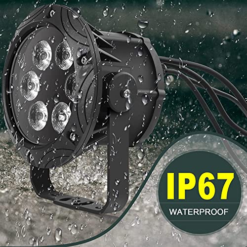 100W LED Par IP67 Waterproof Stage Lights, DMX512 Sound Activated Control RGBW for Outdoor Concert Club KTV Music Show Garden Wedding (4 Packs)