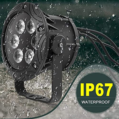 100W LED Par IP67 Waterproof Stage Lights, DMX512 Sound Activated Control RGBW for Outdoor Concert Club KTV Music Show Garden Wedding (4 Packs)