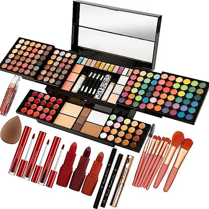 187 Colors Professional Makeup Palette - All-in-One Kit With Eye Shadows, Lipsticks, Mascara, Foundations, Blushes, Brow Pencils, Nail File - Makeup Gift Set for Women and Girls - color: 007 Set
