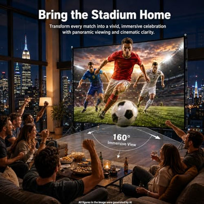 120 Inch Projector Screen with Stand for TOWOND Outdoor 4K Backyard Movies | Lightweight 19mm tripod, front/rear 16:9 screen and carry bag for backyard movie nights, camping and indoor use.