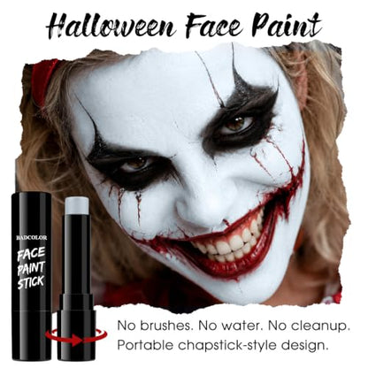 BADCOLOR Zombie Blue Face Body Paint, Waterproof Eye Black Stick for Adults and Kids, Professional Facepaint for Zombie Homestuck Grayscale Skeleton Ice Queen Tin Man Mime - color: 1PCS Zombie Blue
