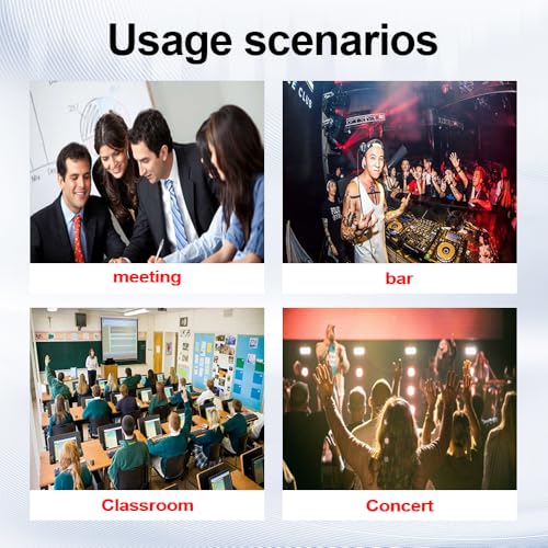 4 Channel UHF Wireless Microphone System with Lavalier Headset Mics, 4x50 Adjustable Frequencies, Ideal for Karaoke Meeting Church, 300ft Range (4 Bodypack)