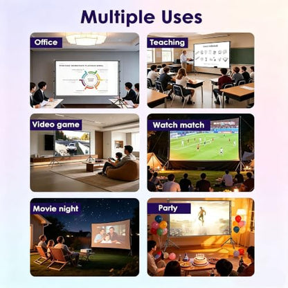 Outdoor Projector Screen with Stand, 84 inch Indoor Movie Screen 16:9 4K Rear Front Portable Projection Screen, Quick Setup Foldable Travel Home Theater Screen with Carry Bag for Backyard Camping - size: 84 inch-ZJ