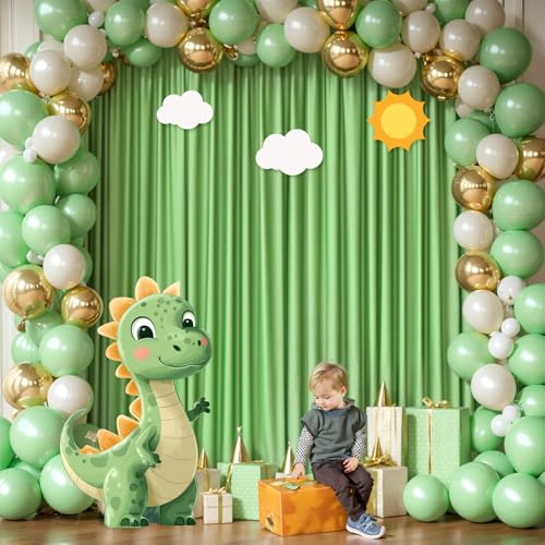 Sage Green Backdrop Curtain 2 Panels-Wrinkle-Free Champagne Curtains Polyester Photography Drapes for Baby Shower Birthday Party Photo Background Backdrop Stand- 8 X10FT (Sage Green) - color: Sage Green, size: W4' x H10'(2 panels)