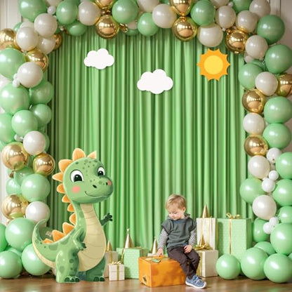 Sage Green Backdrop Curtain 2 Panels-Wrinkle-Free Champagne Curtains Polyester Photography Drapes for Baby Shower Birthday Party Photo Background Backdrop Stand- 8 X10FT (Sage Green) - color: Sage Green, size: W4' x H10'(2 panels)