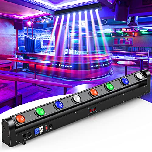 HOLDLAMP 8 Eye LED Wall Wash Light Bar, 120W RGBW 4IN1 Moving Head Stage Lights, DMX512 and Sound-Activated Control Stage Lighting Bar for Party Light dj Disco Wedding Club KTV Live, 1 Pack - color: 1 Pack