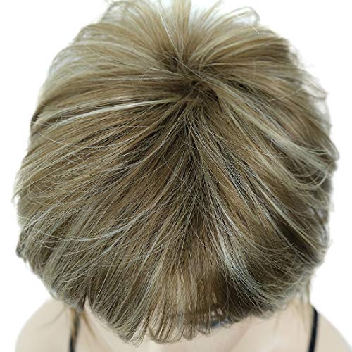 Lydell Short Layered Shaggy Full Synthetic Wig Wigs 12TT26 Brown Highlights - color: 12TT26 Brown Highlights