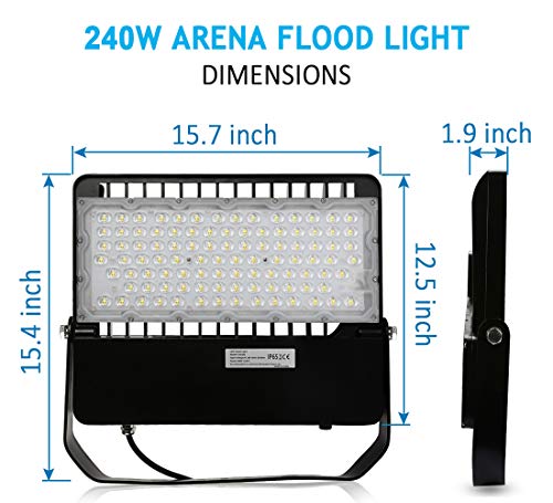 ledmo LED Flood Light Outdoor Fixture with Dusk to Dawn 36000LM 3 Pack | Commercial Grade Waterproof Floodlights for Large Stadiums, Super Bright 5000K, Photocell for Street Sport Parking Lot - size: Standard-Photocell-3Pack