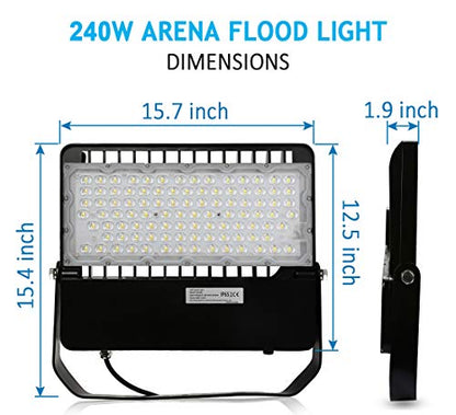 ledmo LED Flood Light Outdoor Fixture with Dusk to Dawn 36000LM 3 Pack | Commercial Grade Waterproof Floodlights for Large Stadiums, Super Bright 5000K, Photocell for Street Sport Parking Lot - size: Standard-Photocell-3Pack