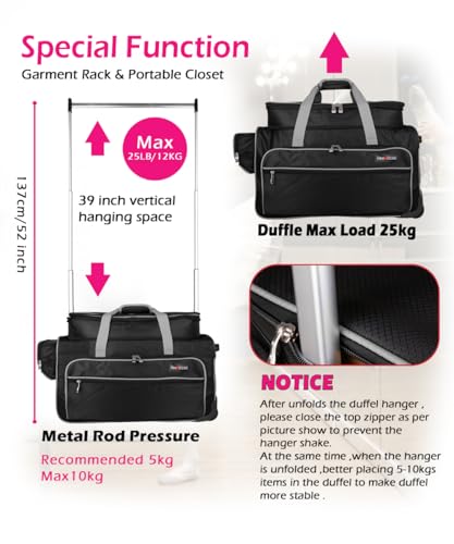 Dance Bag with Garment Rack,23inch Dance Competition Garment Bags with Clothes Rack,Suitcase,Rolling Duffle for Travel, Wheeled Drop-Bottom Upright Luggage Closet Suitcase(Expand-Grey) - color: 23inch Expand-Grey