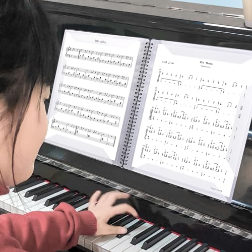 MUQING Music Folder for Sheet Music, 30 Sleeves 60 Pages, 8.5x11 Inch