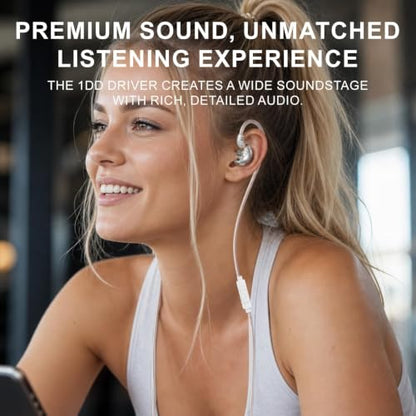 In Ear Monitor Headphones Dual Magnetic Dynamic Driver IEM with Mic, Silver | Hybrid Banlance Armature with Dynamic in Ear Headphones IEM Earphones Gaming Earbuds - color: H89-Silver with Mic