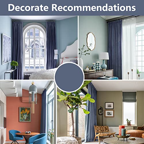 Grommet Room Darkening Velvet Curtains Energy Efficiency Thermal Insulated Window Panel Drapes for Bedroom Living Room 2 Panels W52xL95 Inch Set of 2 Panels Stone Blue - color: Stone Blue, size: 95"W x 52"L (Pack of 2)
