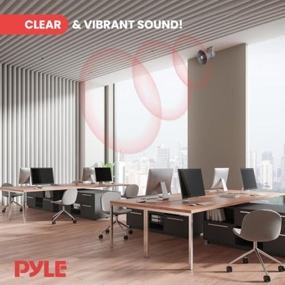 Pyle Indoor Outdoor PA Horn Speaker - 9.7 Inch 20-Watt Power Compact Loud Sound Megaphone w/ 400Hz-5KHz Frequency, 8 Ohm, 70V Transformer, Mounting For 70V Audio System - PyleHome PHSP101T (Gray) - size: 9.7 inch