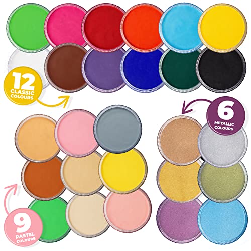 Blue Squid PRO Face Paint - Professional Water Based Single Cake Facepaint & Body Paints - SFX Makeup, Kids Adults Face Painting for Costume, Halloween, Cosplay - Classic Black 90g / 3oz - color: Classic Black 90g