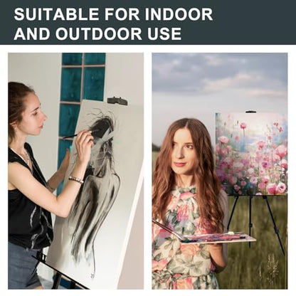 AROIC 17-66 in Art Easel Stand, Aluminum Tripod for Table Top & Floor | Portable Adjustable Display Easel for Canvases Painting with 1 Storage Bag | Studio, Hobby & Professional Artist Easels - style: 1P