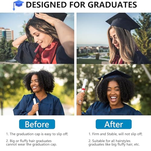 Graduation Cap Headband, 1PCS Black Circle Firm Anti-fall Hair Band for Graduation Hat, Graduation Gifts Hat Accessories for Graduates, Students, Women (Grad Cap Not Included) - color: Style 2