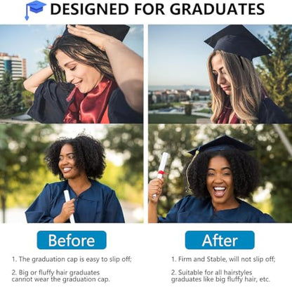 Graduation Cap Headband, 1PCS Black Circle Firm Anti-fall Hair Band for Graduation Hat, Graduation Gifts Hat Accessories for Graduates, Students, Women (Grad Cap Not Included) - color: Style 2