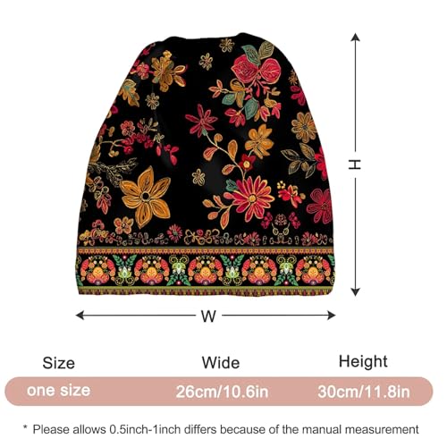 Art Owl Women's Slouchy Beanie Hat Cute Turban Hats Cancer Headwear Caps Baggy Skull Sleep Scarf - color: Bohemian Floral