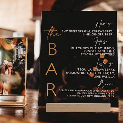 8x10 Inch Black Acrylic Sign with Holder- 6 Pack Blank Black Acrylic Sheets and Wood Stands, DIY Blank Signs for Wedding Party Reception (6 Pack 8 x10 Inch) - color: Black