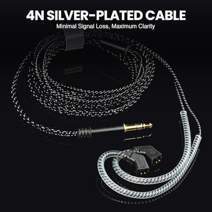 Phenyx Pro Hybrid Dual Driver in-Ear Monitor Earphones PME-20 | Noise-Isolating Stereo IEM, Detachable 2-Pin Cable, Tangle-Free Design, Singers, Musicians, Gaming