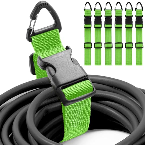 6 Pack Adjustable Extension Cord Holder Straps,Green - color: Green