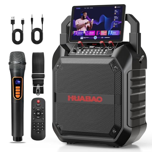 Karaoke Machine, Portable Bluetooth Speaker with Wireless Microphone for Adults & Kids, PA System with Remote Control Supports TF Card/USB/FM/AUX for Home Party, Indoor and Outdoor - size: 1 Mic