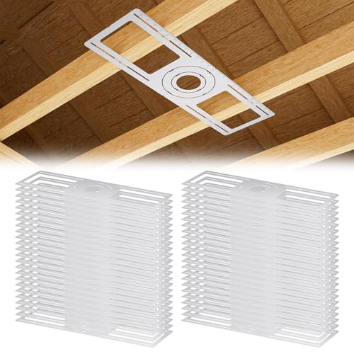 48 Pack New Construction Mounting Plate Round Hole 3" 4" 6" | Galvanized Flat Steel Rough-in Fixture Wafer Light Bracket Led Recessed